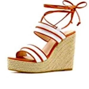 Women 7.5 wedges for sale lace up tan